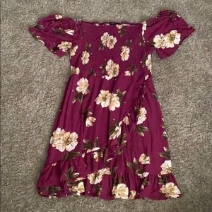 Maroon Floral Dress